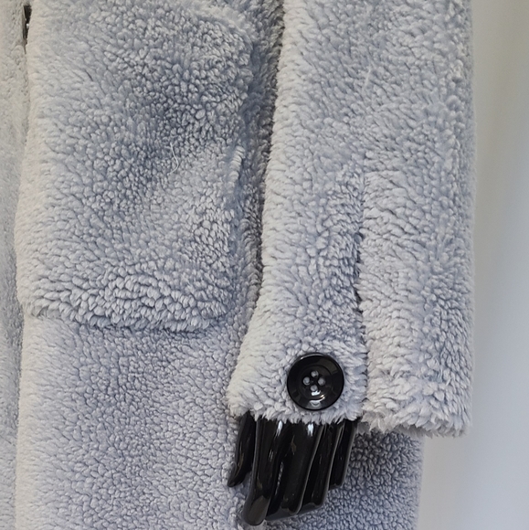 *New* Only Accessories Faux Sherpa Jacket BLUE M/L - Picture 3 of 5
